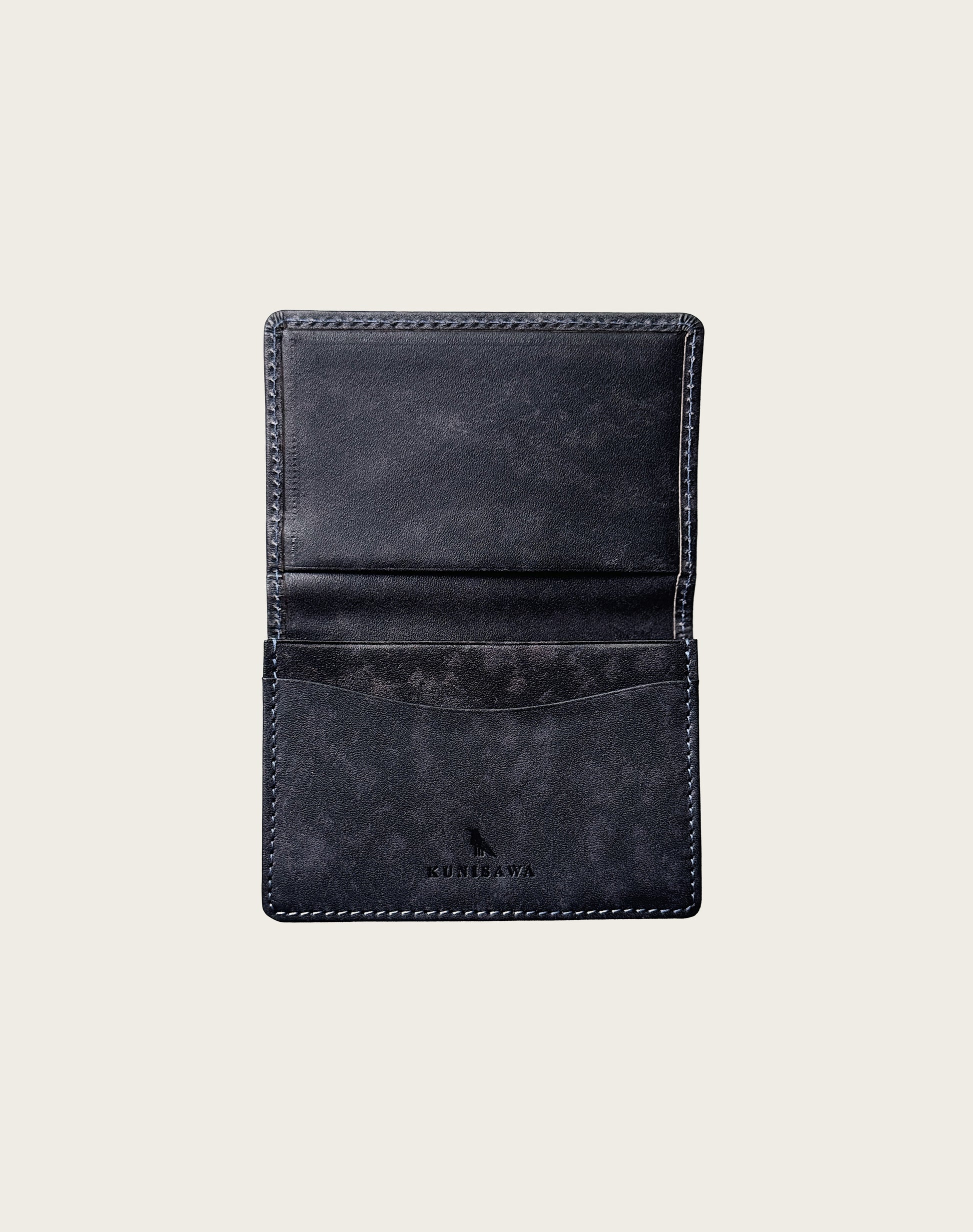 FIND CARD CASE ANTIQUE SHADE LEATHER CUSTOM GREY